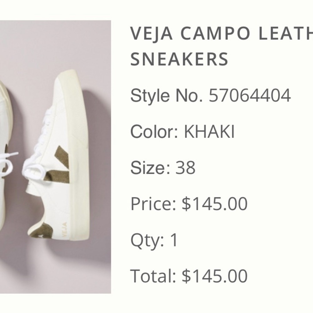 Women’s Veja campo leather sneakers size 8 - Picture 6 of 6